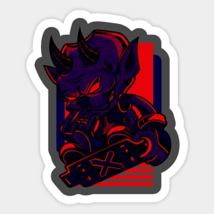 Little Demon Skateboard Purple Red Sticker
